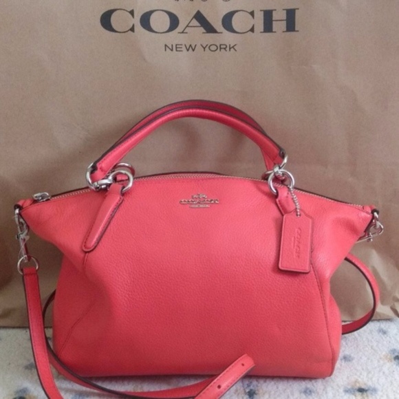 Coach Handbags - Coach Bright Orange Small Kelsey Satchel